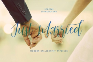 Just Married Script Font for Wedding & Handmade Creations